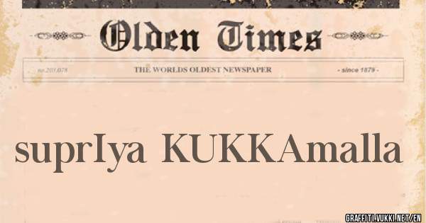  suprIya KUKKAmalla