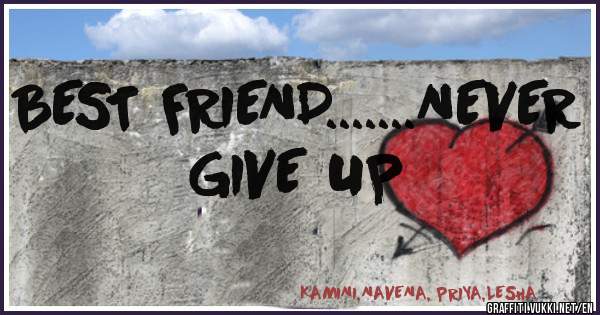 BEST FRIEND.......NEVER GIVE UP