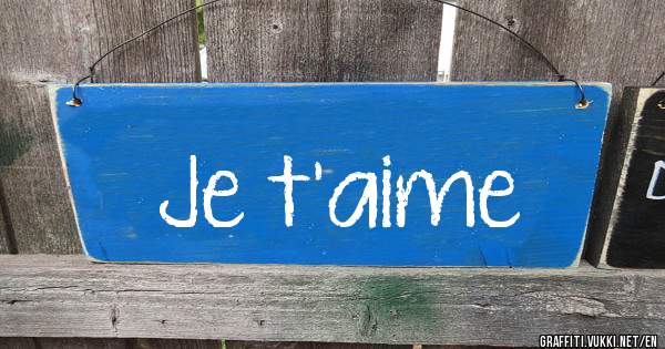 Je t'aime
