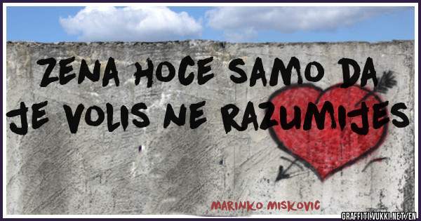 Zena hoce samo da je volis ne razumijes 