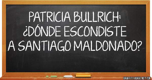 PATRICIA BULLRICH:
¿DÓNDE ESCONDISTE A SANTIAGO MALDONADO?