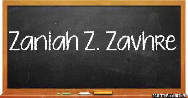 Zaniah Z. Zavhre