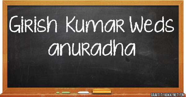 Girish  Kumar Weds anuradha