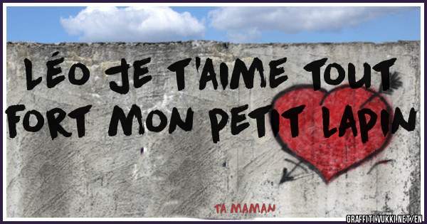 Léo je t'aime tout fort mon petit lapin