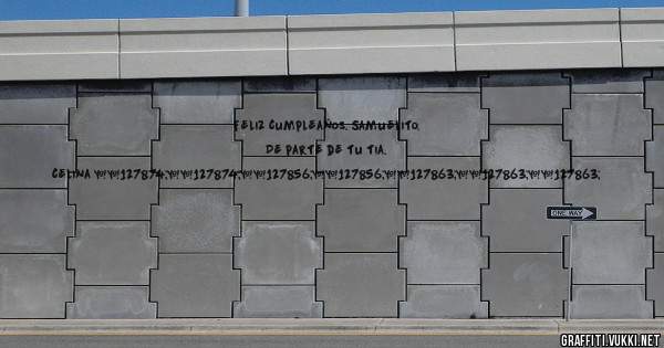 Feliz Cumpleaños. Samuelito. De parte de tu tia. Celina 🎂🎂🍰🍰🍷🍷🍷