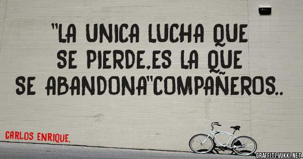 ''LA UNICA LUCHA QUE SE PIERDE,ES LA QUE SE ABANDONA''COMPAÑEROS..