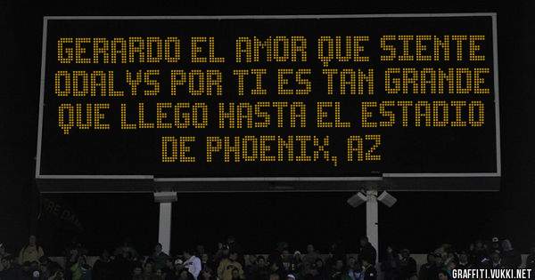 Gerardo el amor que siente Odalys por ti es tan grande que llego hasta el estadio de Phoenix, Az