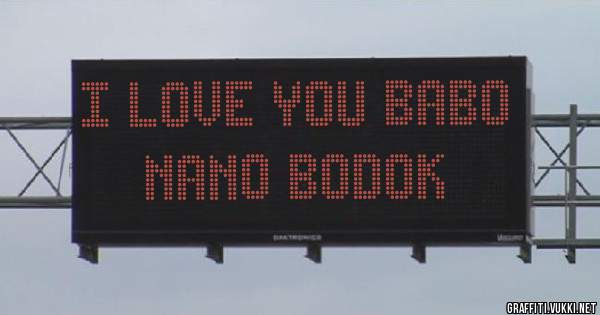 I love you babo nano bodok