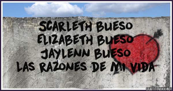 Scarleth bueso
Elizabeth bueso
Jaylenn bueso 
Las razones de mi vida