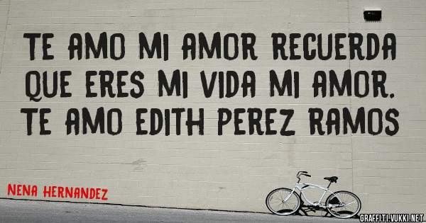 Te amo mi amor recuerda que eres mi vida mi amor. Te amo edith perez ramos