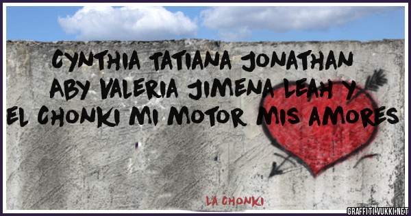 Cynthia Tatiana Jonathan Aby Valeria Jimena Leah y el Chonki mi motor mis amores