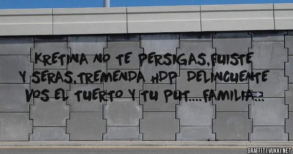 KRETINA NO TE PERSIGAS,FUISTE Y SERAS,TREMENDA HDP  DELINCUENTE VOS EL TUERTO Y TU PUT....FAMILIA...