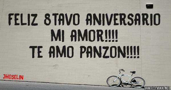 Feliz 8tavo aniversario mi amor!!!!
              Te amo panzon!!!!