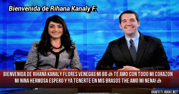 Bienvenida de RIHANA KANALY FLORES VENEGAS mi bb ♥ te amo con todo mi corazon mi nina hermosa espero y ya tenerte en mis brasos the amo mi nena! ♥