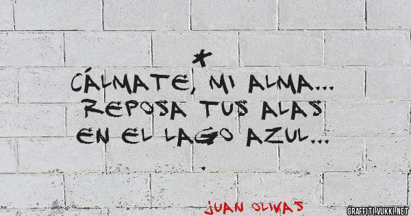 *

Cálmate, mi alma...


reposa tus alas


en el lago azul...



.