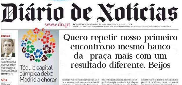 Quero repetir nosso primeiro encontro.no mesmo banco da  praça mais com um resultado diferente. Beijos