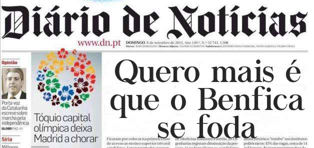 Quero mais é que o Benfica se foda
