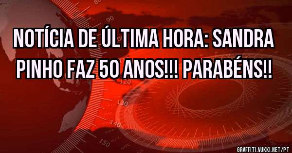 Notícia de última hora: Sandra Pinho faz 50 anos!!! Parabéns!! 