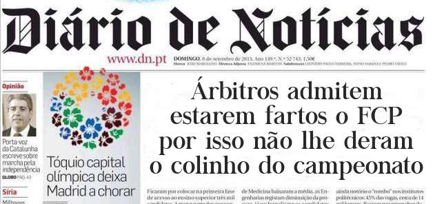 Árbitros admitem estarem fartos o FCP por isso não lhe deram o colinho do campeonato 