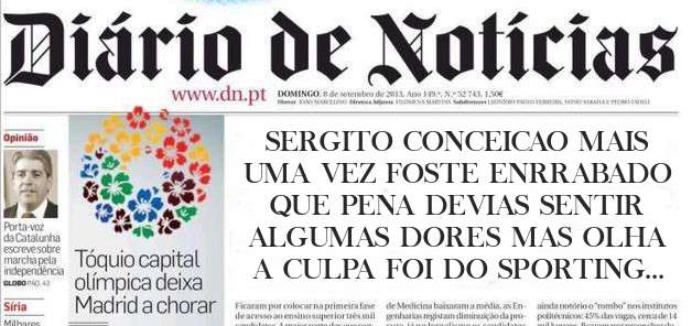 SERGITO CONCEICAO MAIS UMA VEZ FOSTE ENRRABADO QUE PENA DEVIAS SENTIR ALGUMAS DORES MAS OLHA A CULPA FOI DO SPORTING TENS QUE SER MAIS HUMILDE 