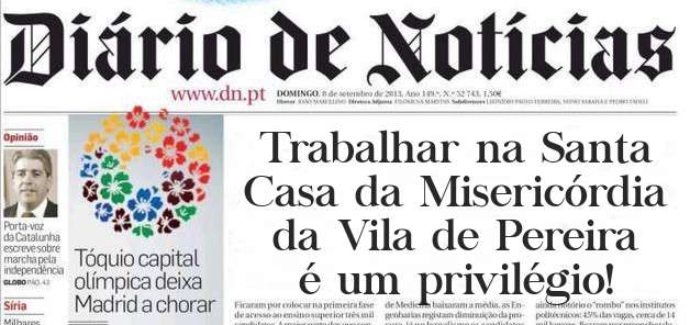Trabalhar na Santa Casa da Misericórdia da Vila de Pereira é um privilégio!