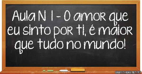 Aula N°1 - O amor que eu sinto por ti, é maior que tudo no mundo! 