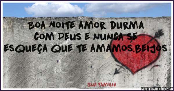 Boa Noite amor durma com Deus e nunca se esqueça que te amamos.beijos