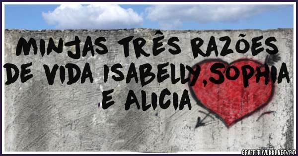 Minjas três razões de vida Isabelly,Sophia e Alicia 
