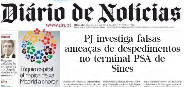 PJ investiga falsas ameaças de despedimentos no terminal PSA de Sines 
