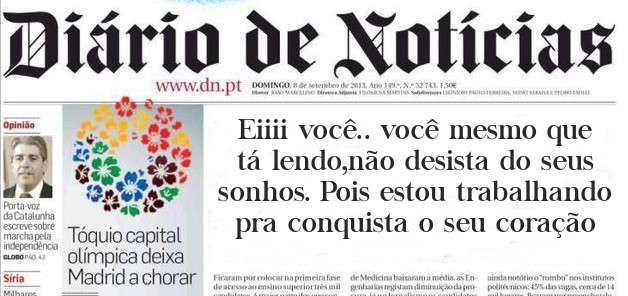 Eiiii você.. você mesmo que tá lendo,não desista do seus sonhos. Pois estou trabalhando pra conquista o seu coração 