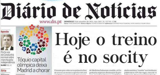 Hoje o treino é no socity 