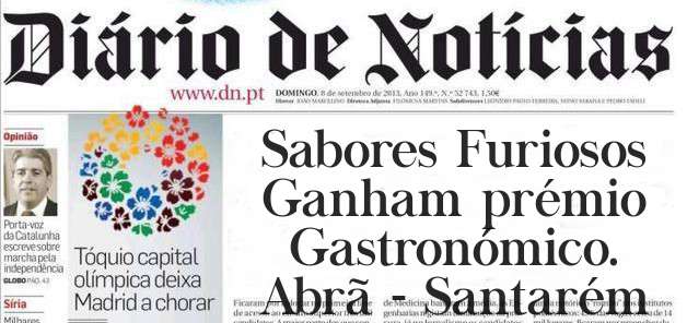 Sabores Furiosos 
Ganham prémio 
Gastronómico.
Abrã - Santarém 