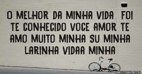 O melhor da minha vida  foi te conhecido voce amor te amo muito minha Su minha larinha vidaa minha