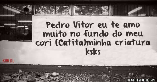Pedro Vitor eu te amo muito no fundo do meu cori (Catita)minha criatura ksks