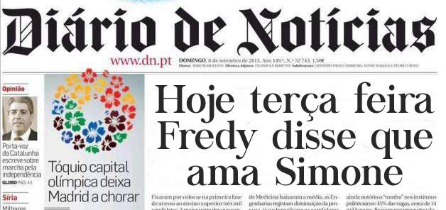 Hoje terça feira Fredy disse que ama Simone