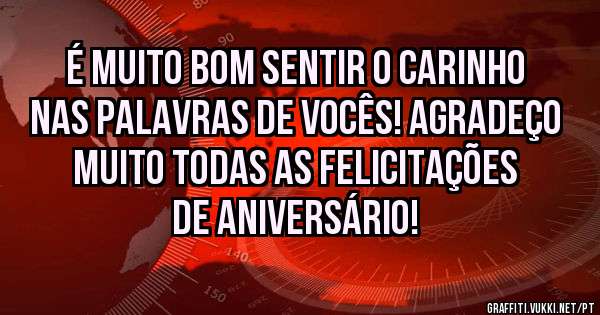 É muito bom sentir o carinho nas palavras de vocês! Agradeço muito todas as felicitações de aniversário!