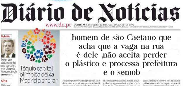 homem de são Caetano que acha que a vaga na rua é dele ,não aceita perder o plástico e processa prefeitura e o semob 