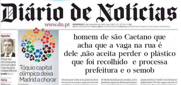 homem de são Caetano que acha que a vaga na rua é dele ,não aceita perder o plástico que foi recolhido  e processa prefeitura e o semob 