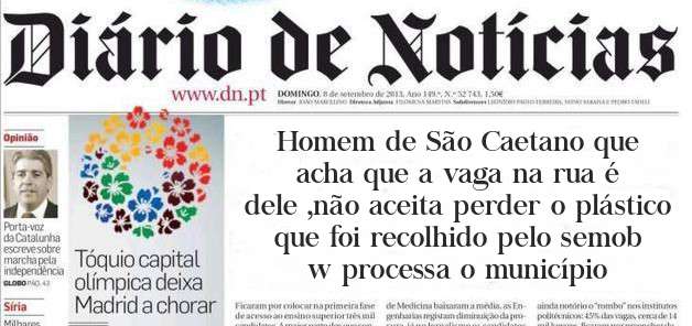 Homem de São Caetano que acha que a vaga na rua é dele ,não aceita perder o plástico que foi recolhido pelo semob w processa o município 