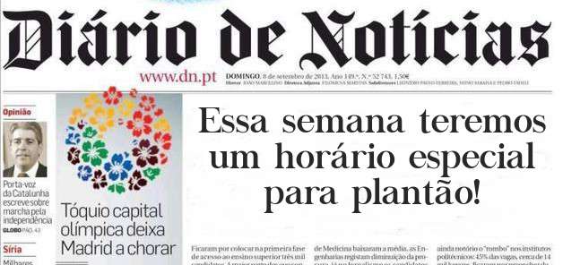 Essa semana teremos um horário especial para plantão!