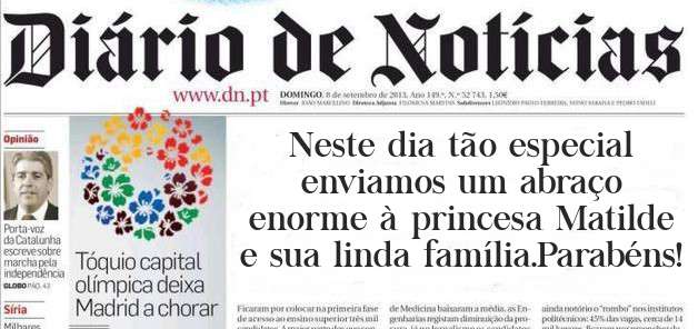 Neste dia tão especial enviamos um abraço enorme à princesa Matilde e sua linda família.Parabéns!
