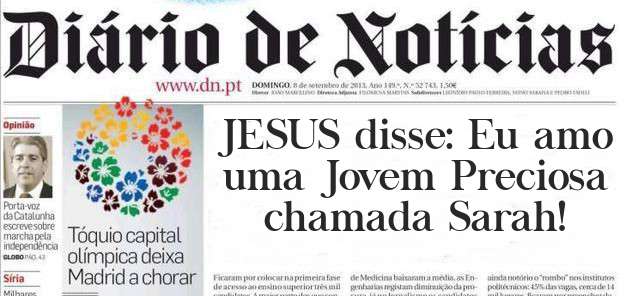 JESUS disse: Eu amo uma Jovem Preciosa chamada Sarah!
