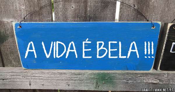 A VIDA É BELA !!!