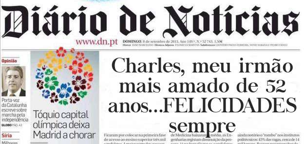 Charles, meu irmão mais amado de 52 anos...FELICIDADES sempre