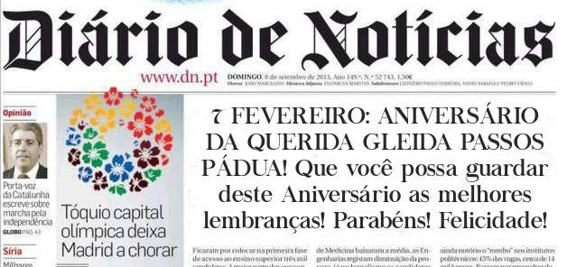 7 FEVEREIRO: ANIVERSÁRIO DA QUERIDA GLEIDA PASSOS PÁDUA! Que você possa guardar deste Aniversário as melhores lembranças! Parabéns! Felicidade!
