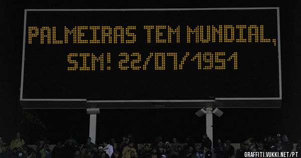 Palmeiras tem mundial, sim! 22/07/1951