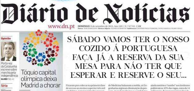 SÁBADO VAMOS TER O NOSSO COZIDO Á PORTUGUESA
FAÇA JÁ A RESERVA DA SUA MESA PARA NÁO TER QUE ESPERAR E RESERVE O SEU COZIDO