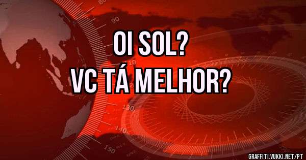 Oi Sol?
Vc tá melhor?