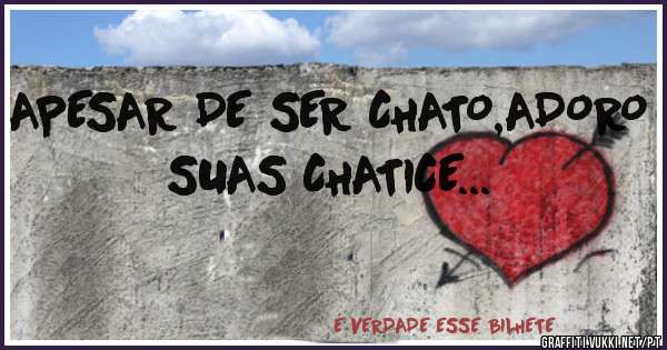 APESAR DE SER CHATO,ADORO SUAS CHATICE...