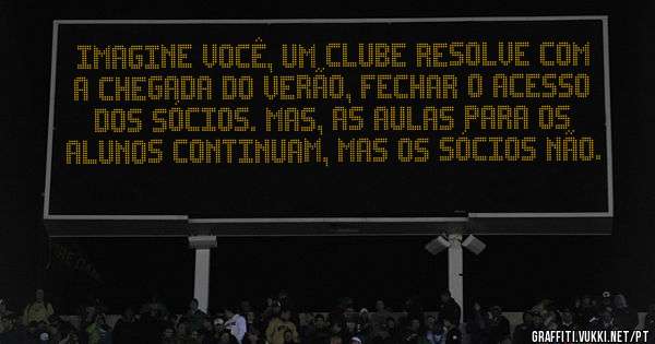 Imagine você, um clube resolve com a chegada do verão, fechar o acesso dos sócios. Mas, as aulas para os alunos continuam, mas os sócios não. 